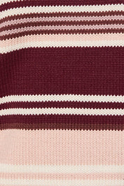 Weekend Retreat Striped Knit Lounge Set in Burgundy Multi Stripe - product photo 25