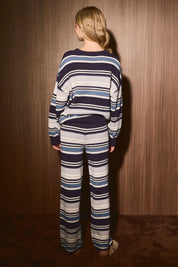 Weekend Retreat Striped Knit Lounge Set in Navy Multi Stripe - product photo 28