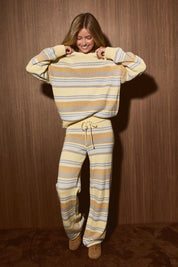 Weekend Retreat Striped Knit Lounge Set in Yellow Multi Stripe - product photo 31