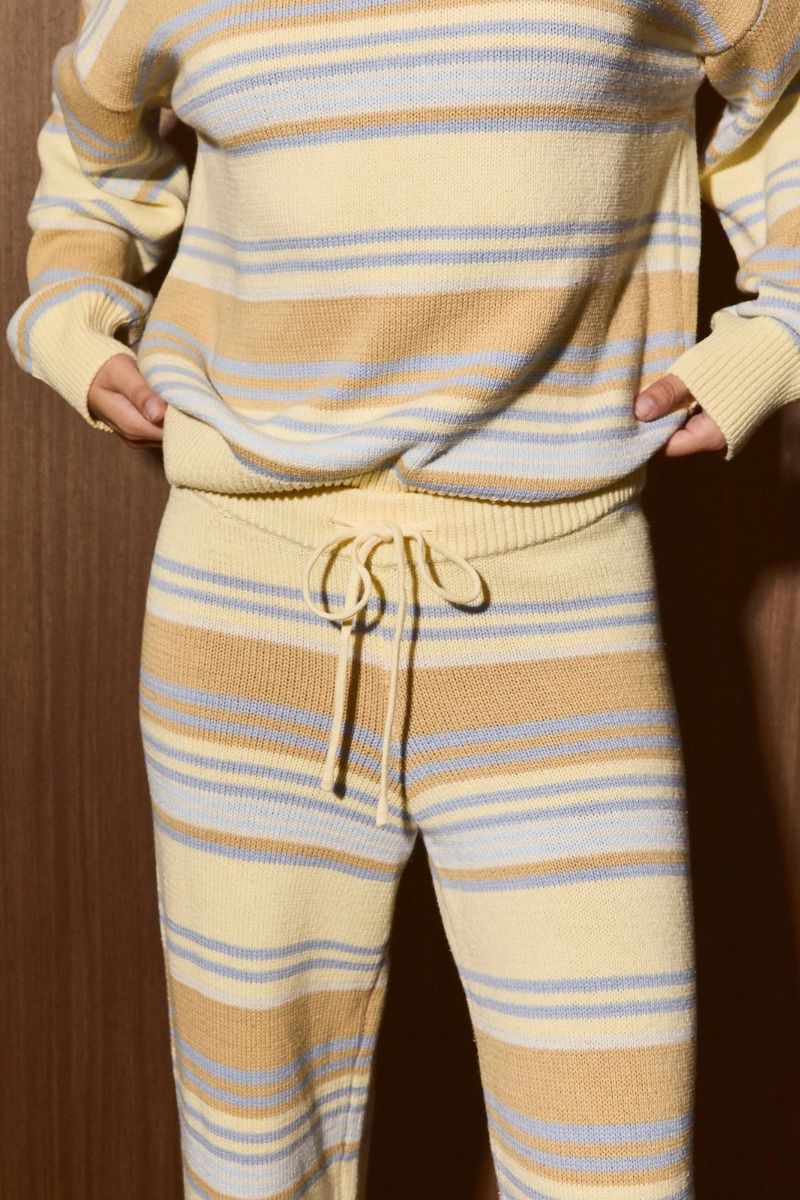 Weekend Retreat Striped Knit Lounge Set in Yellow Multi Stripe - product photo 35