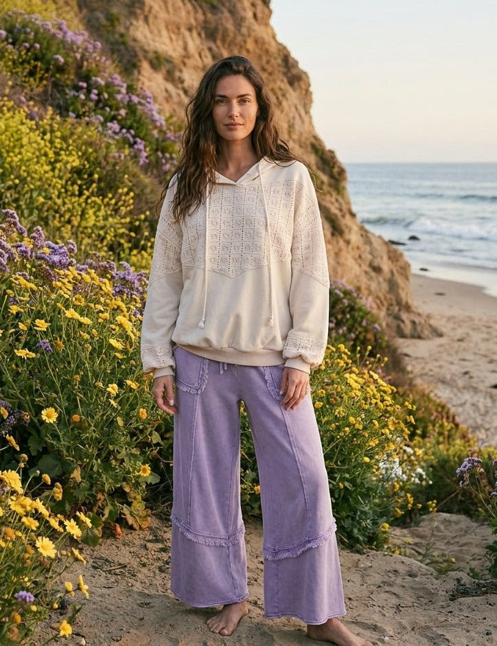 Weekend Ritual Self Fray Washed Terry Pants - Westly