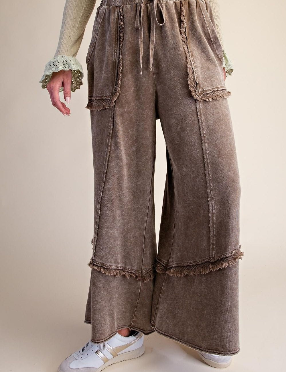 Weekend Ritual Self Fray Washed Terry Pants - Westly