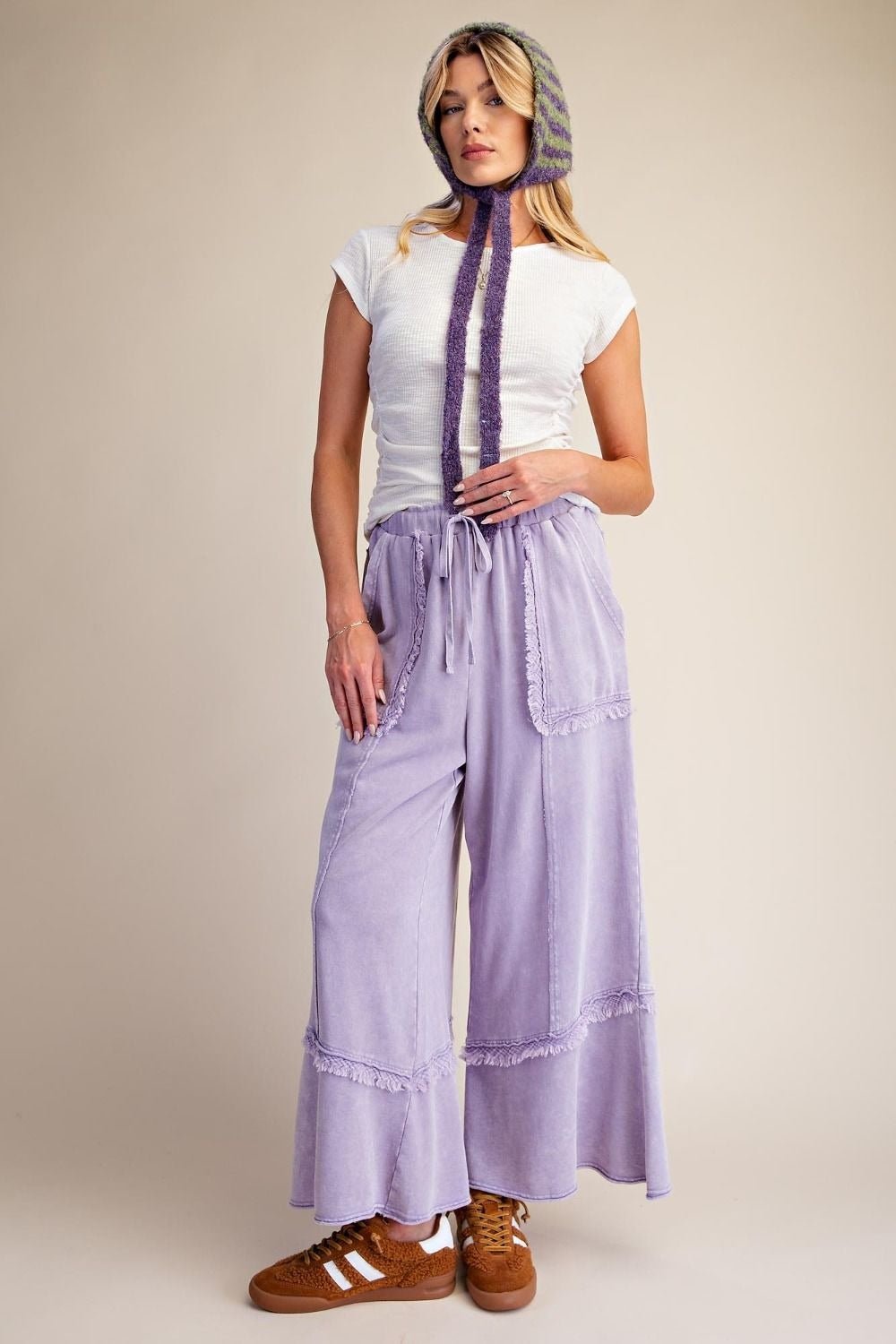 Weekend Ritual Self Fray Washed Terry Pants - Westly