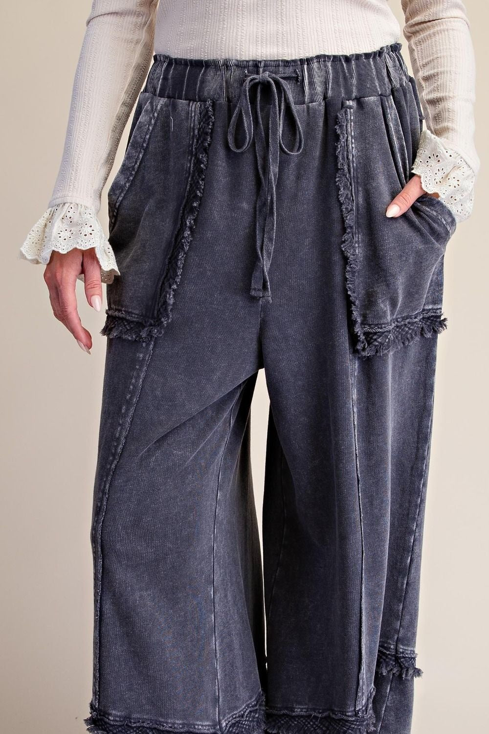 Weekend Ritual Self Fray Washed Terry Pants - Westly