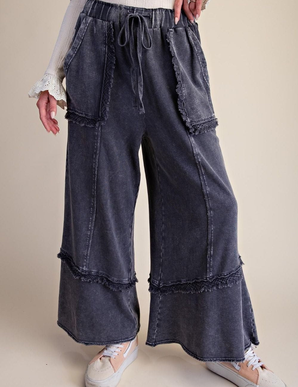Weekend Ritual Self Fray Washed Terry Pants - Westly