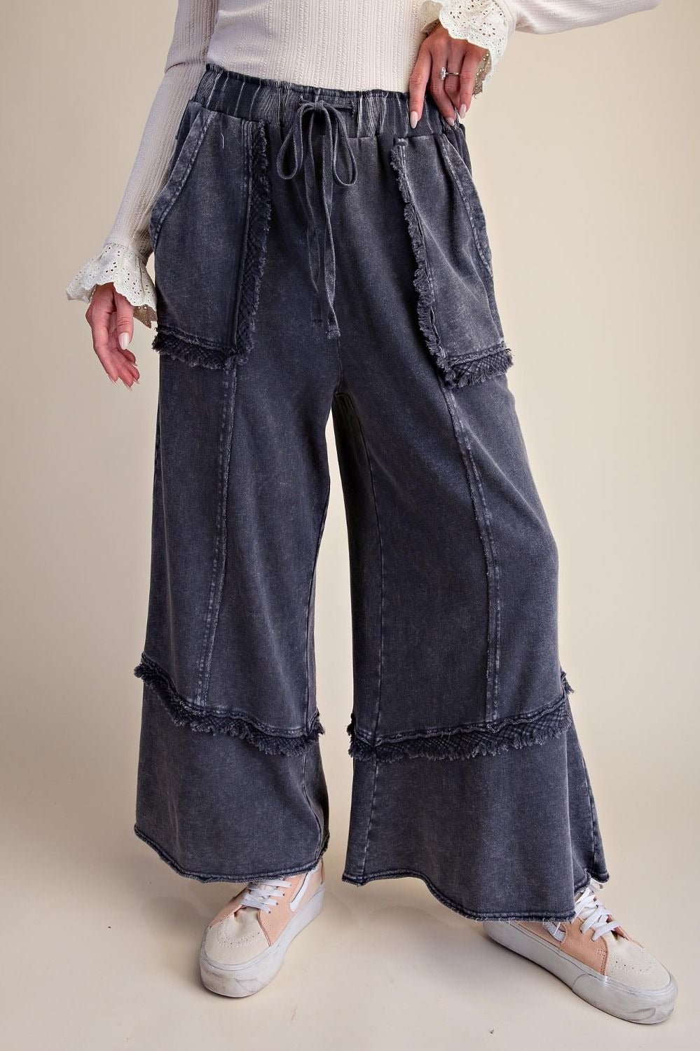 Weekend Ritual Self Fray Washed Terry Pants - Westly