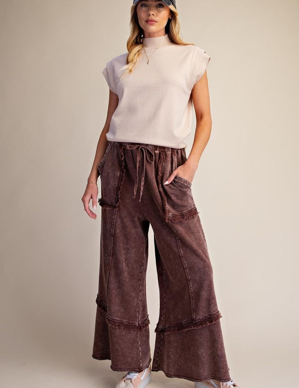 Weekend Ritual Self Fray Washed Terry Pants - Westly