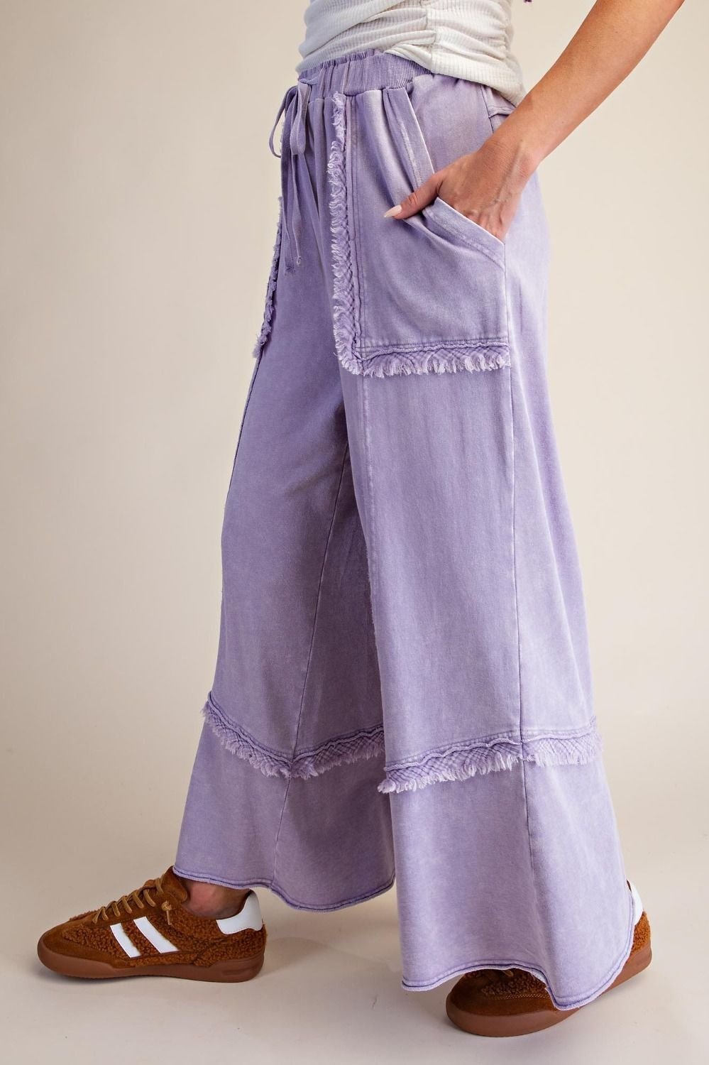 Weekend Ritual Self Fray Washed Terry Pants - Westly