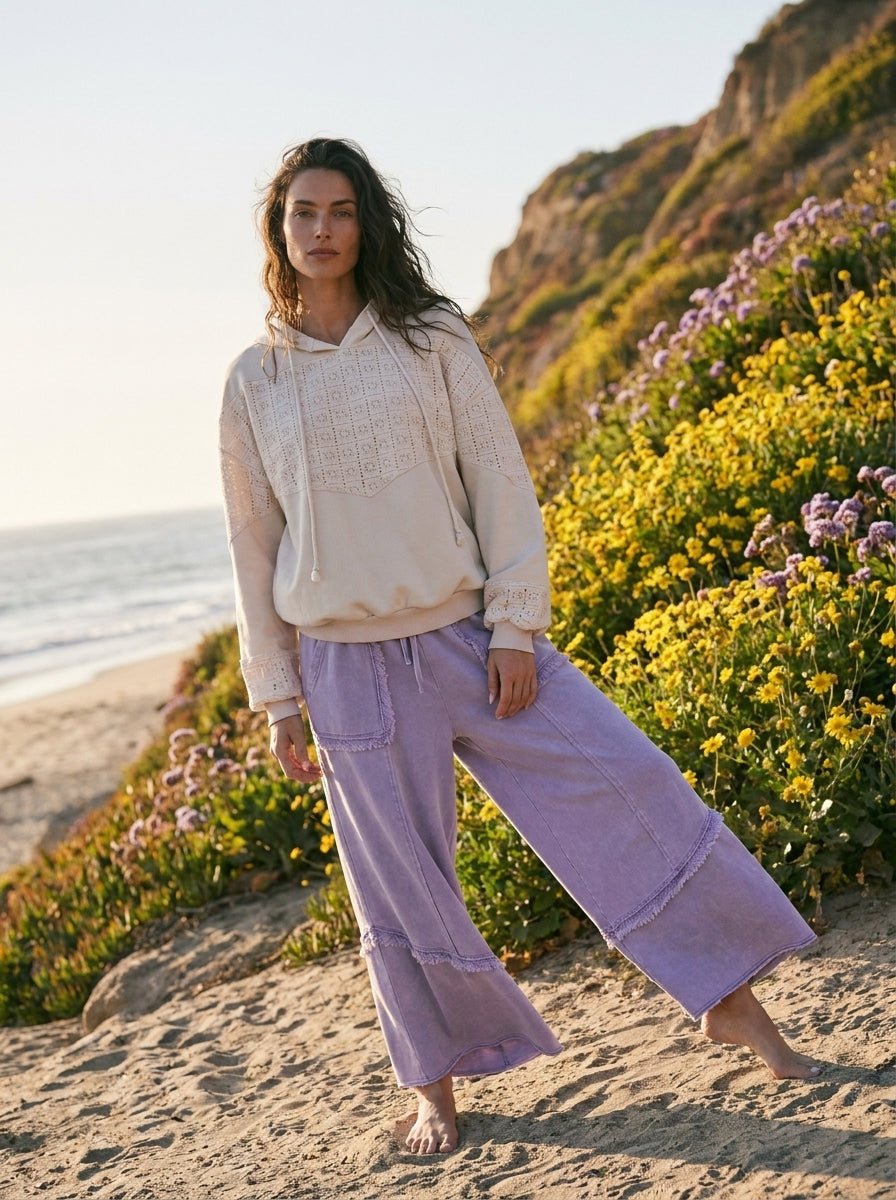 Weekend Ritual Self Fray Washed Terry Pants - Westly