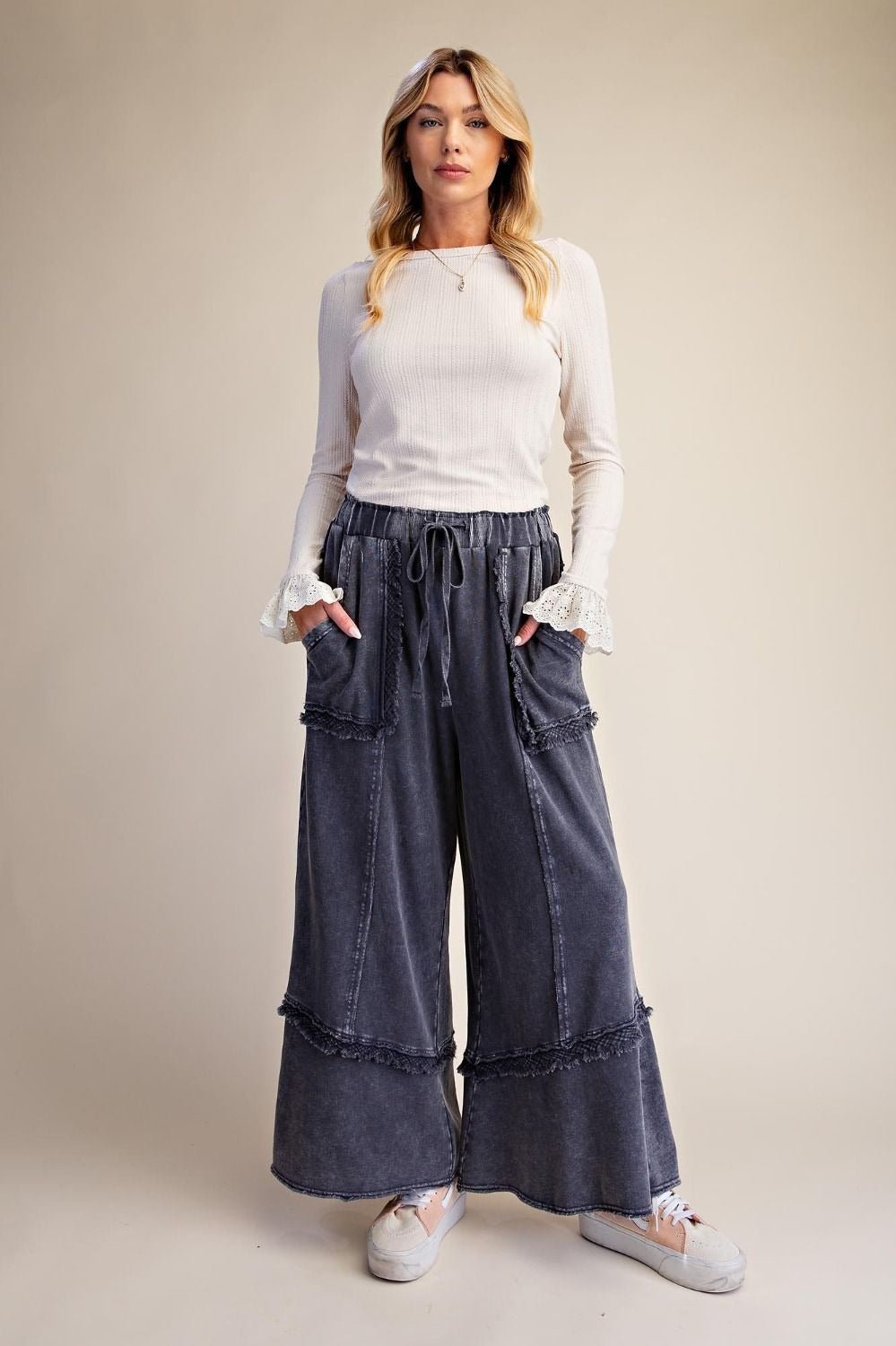 Weekend Ritual Self Fray Washed Terry Pants - Westly