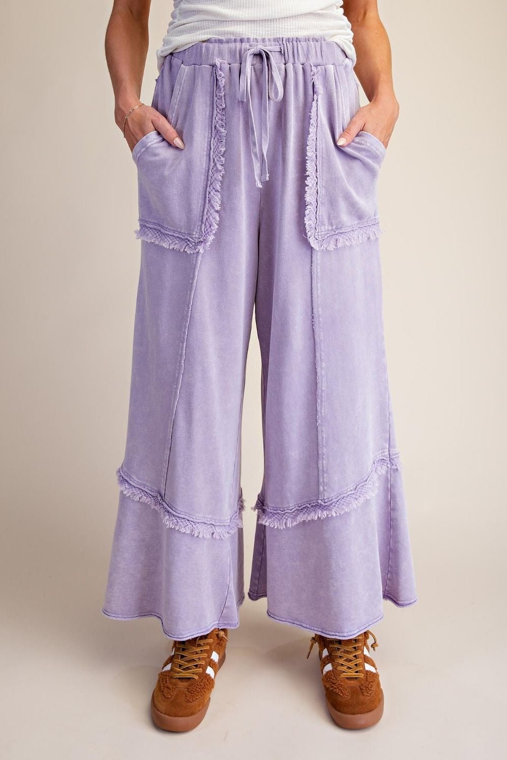 Weekend Ritual Self Fray Washed Terry Pants - Westly