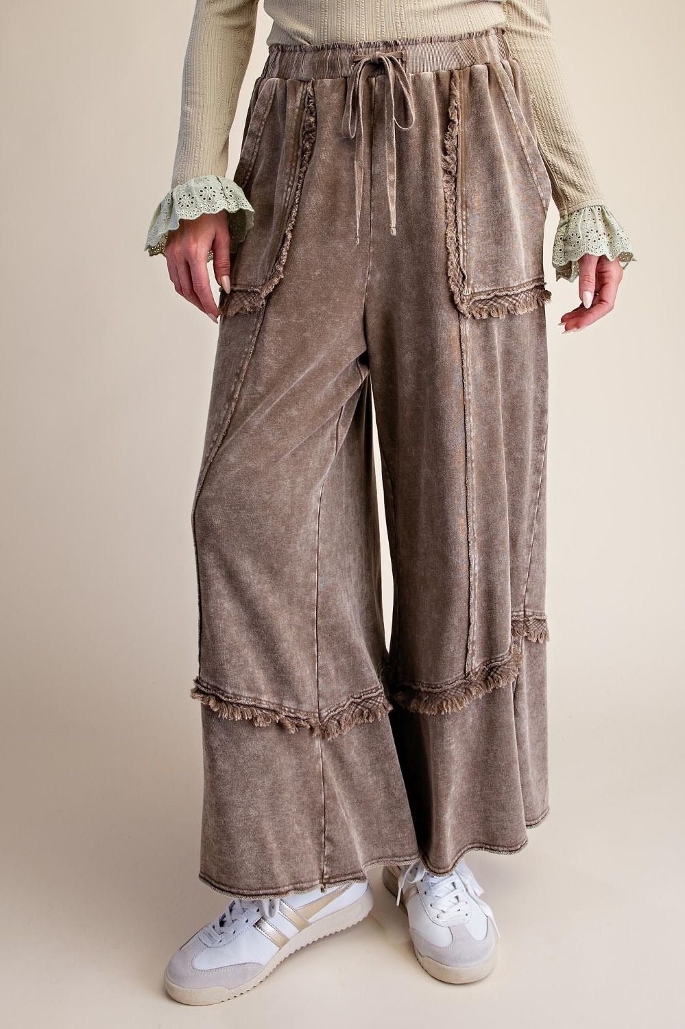 Weekend Ritual Self Fray Washed Terry Pants - Westly