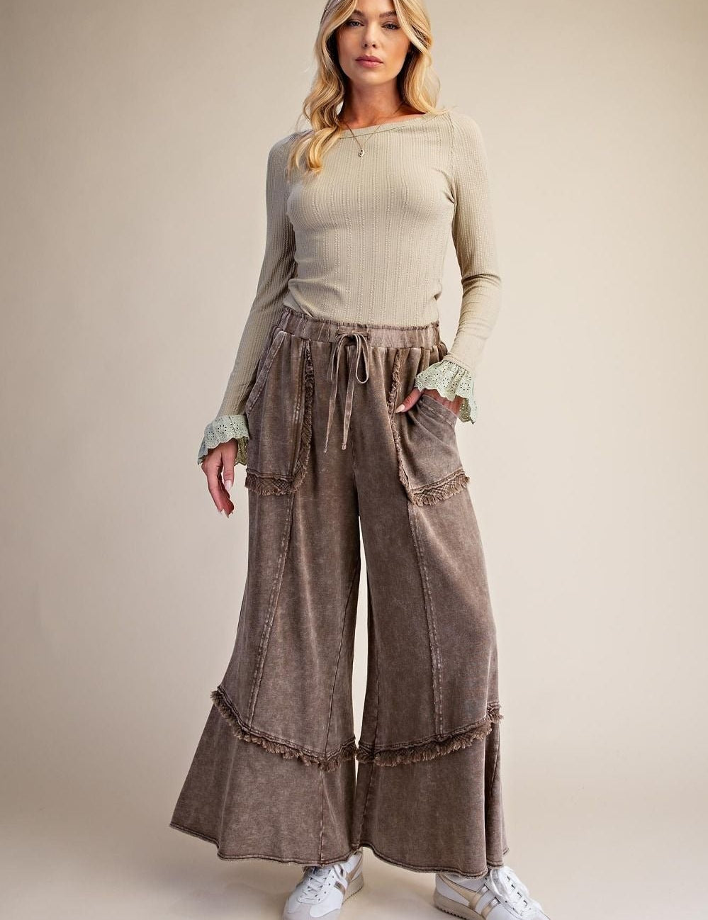 Weekend Ritual Self Fray Washed Terry Pants - Westly