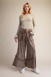 Weekend Ritual Self Fray Washed Terry Pants - Westly