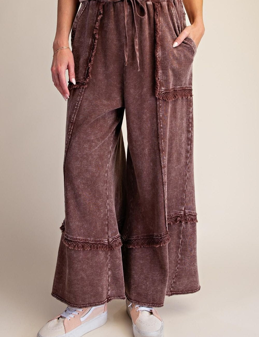 Weekend Ritual Self Fray Washed Terry Pants - Westly