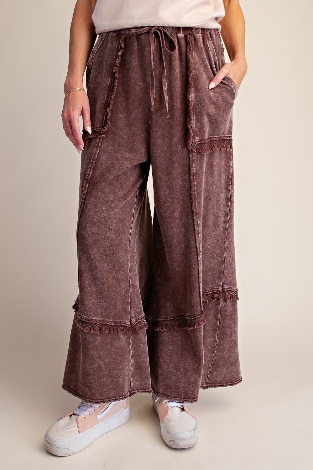 Weekend Ritual Self Fray Washed Terry Pants - Westly
