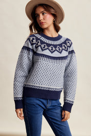 Wengen Fair Isle Sweater - Blue Navy