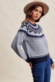 Wengen Fair Isle Sweater - Blue Navy