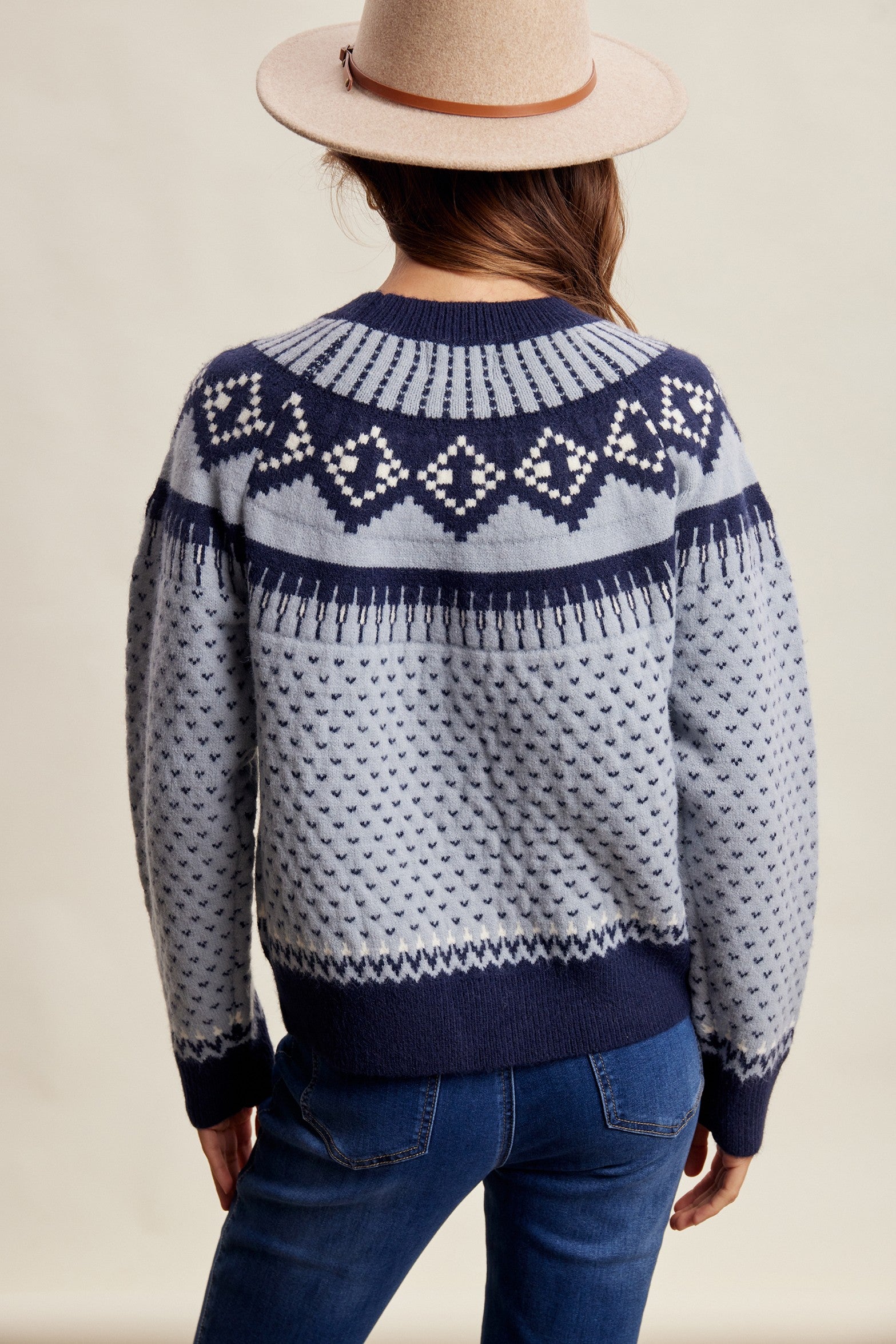 Wengen Fair Isle Sweater - Blue Navy