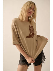 Western Boot Waffle - Knit Graphic Tee - Westly