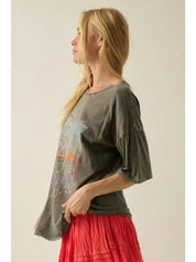 Western Muse Vintage - Wash Oversized Graphic Tee - Westly