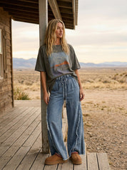 Western Muse Vintage - Wash Oversized Graphic Tee - Westly