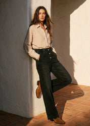 Western Palm High - Rise Wide - Leg Pants - Westly