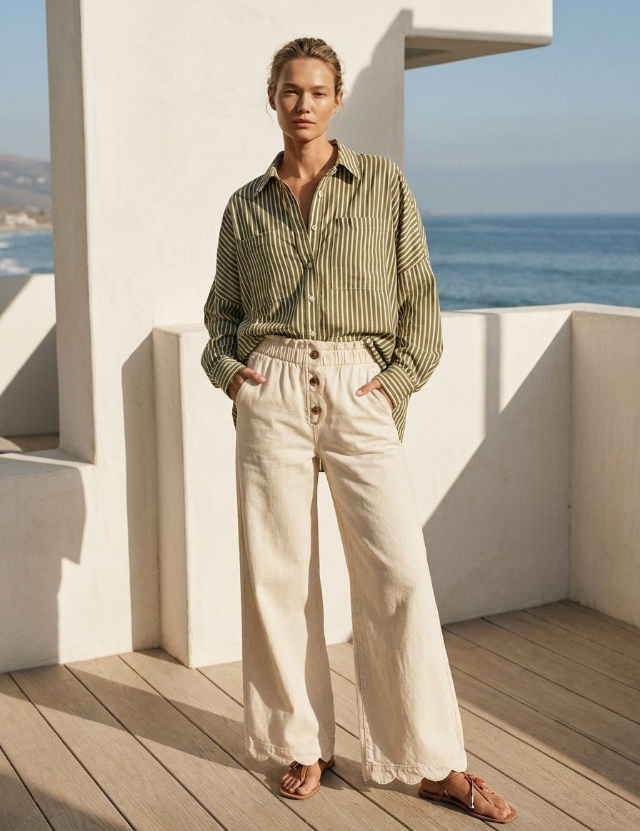 Western Palm High - Rise Wide - Leg Pants - Westly