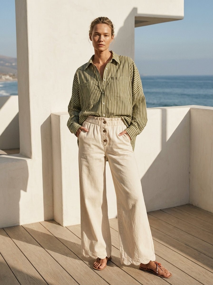 Western Palm High - Rise Wide - Leg Pants - Westly