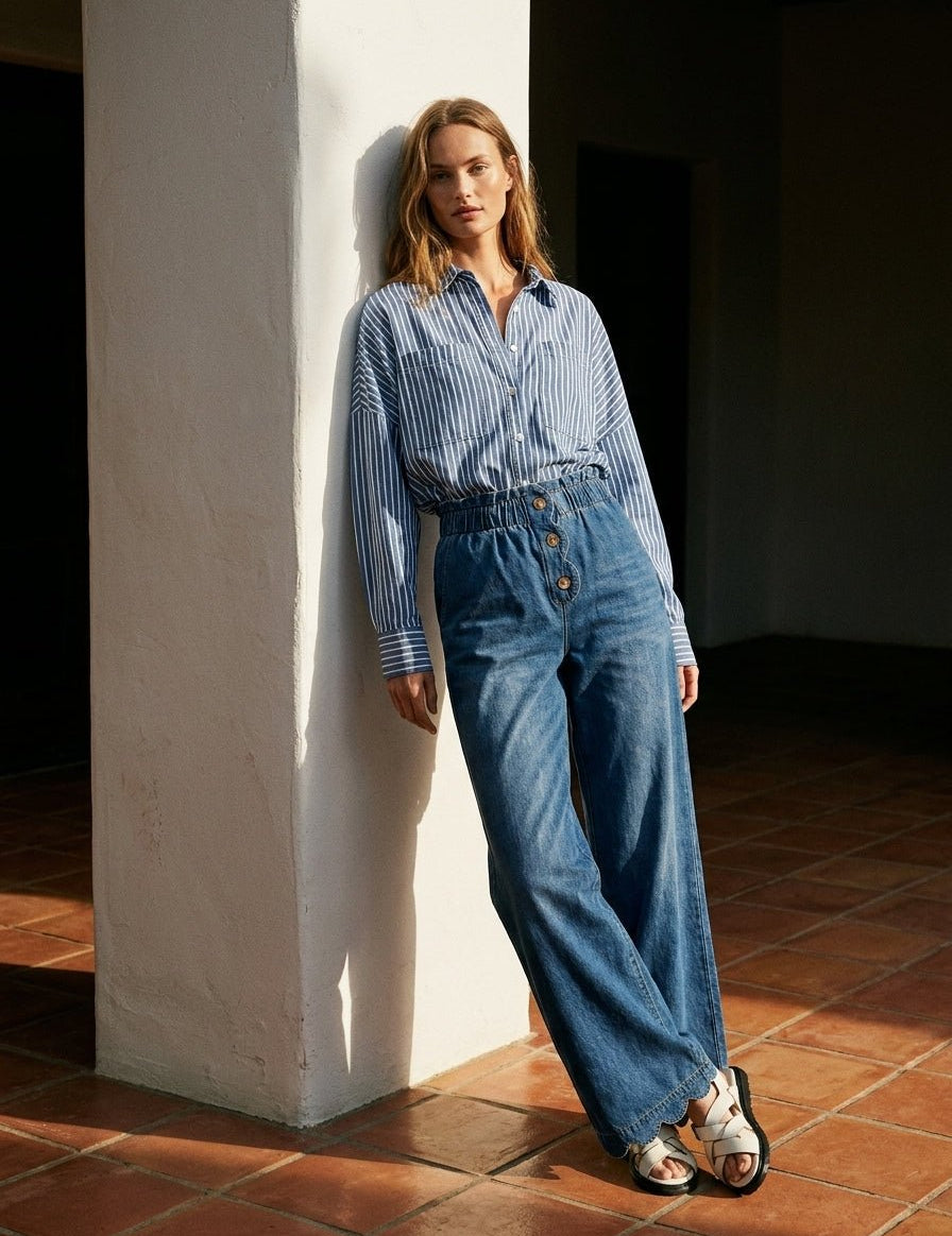 Western Palm High - Rise Wide - Leg Pants - Westly