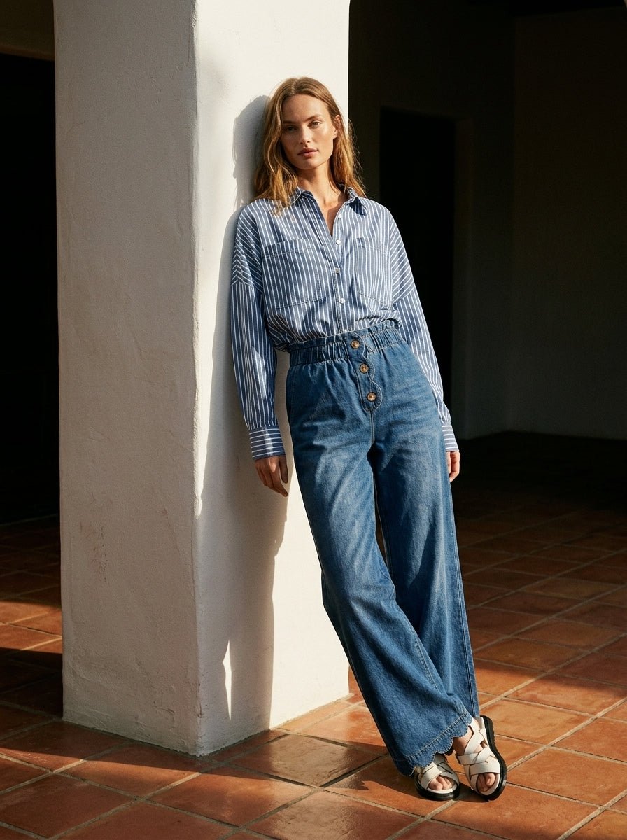 Western Palm High - Rise Wide - Leg Pants - Westly