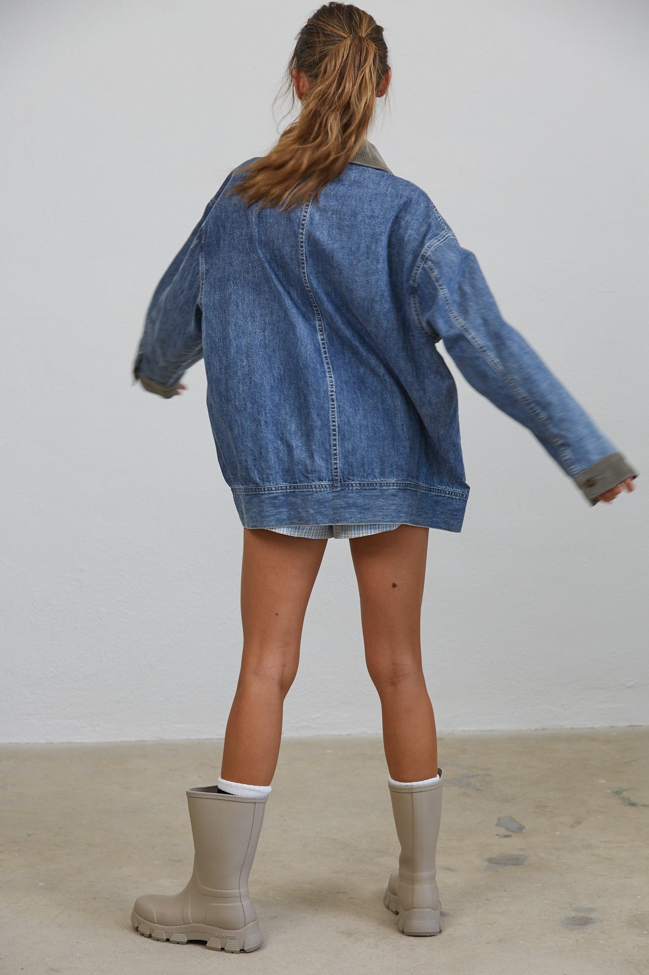 Western Social Contrast Collar Denim Jacket - Westly