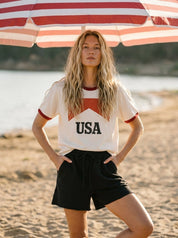 Western USA Ringer Graphic Tee - Westly