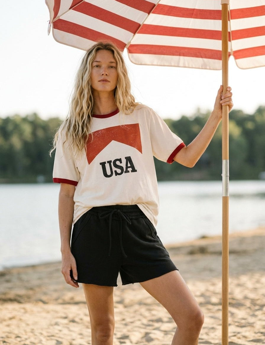 Western USA Ringer Graphic Tee - Westly