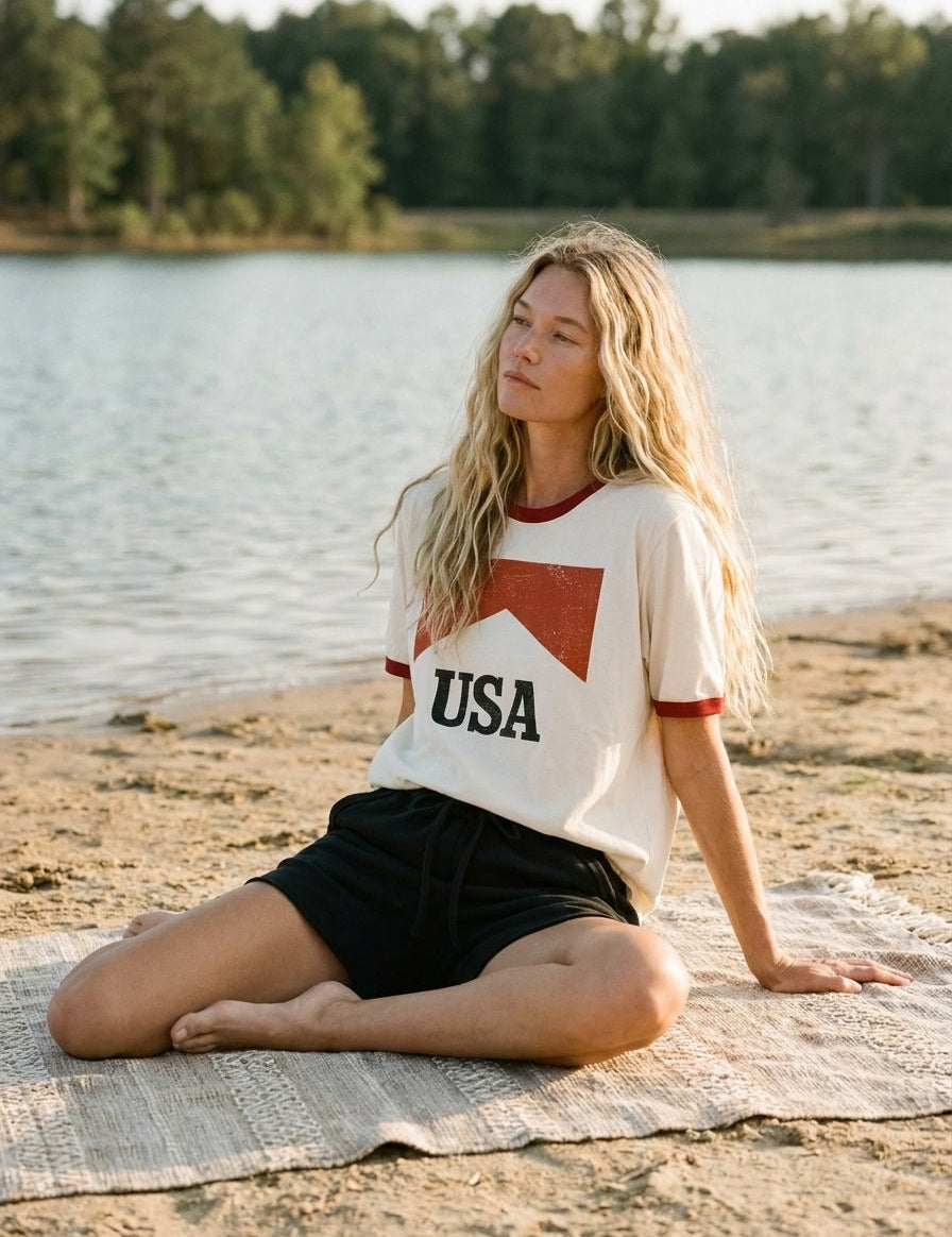 Western USA Ringer Graphic Tee - Westly