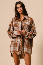 Weston Frayed Edge Plaid Shacket - Westly