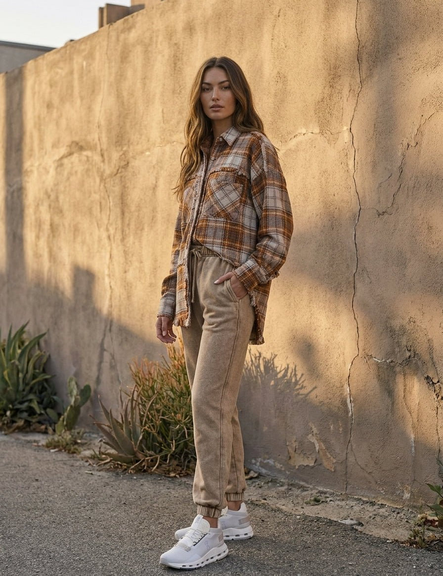 Weston Frayed Edge Plaid Shacket - Westly