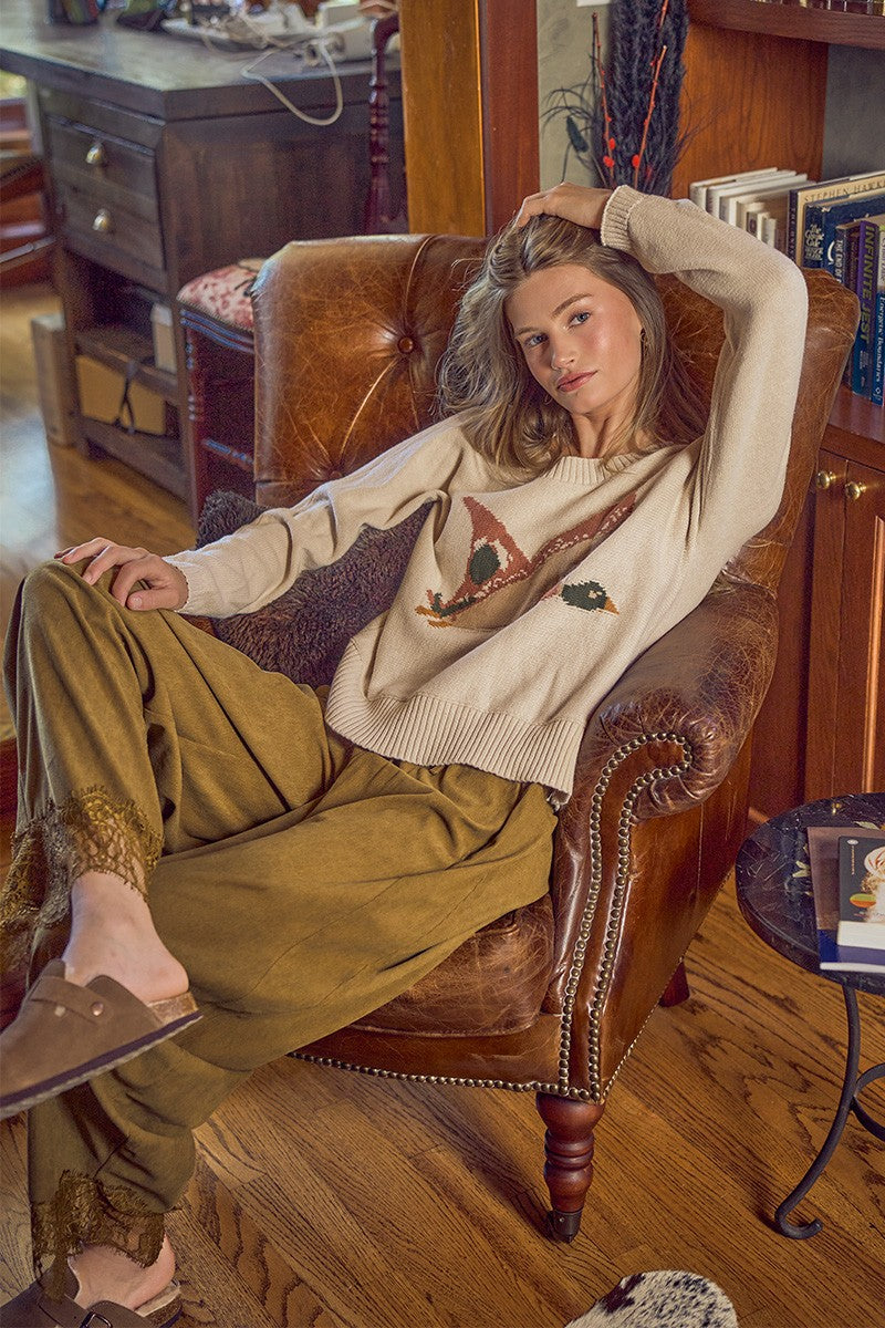 Wetlands Mallard Intarsia Sweater - Oatmeal