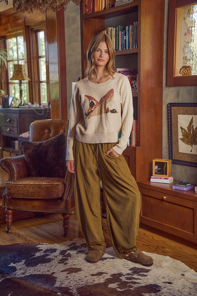 Wetlands Mallard Intarsia Sweater - Oatmeal