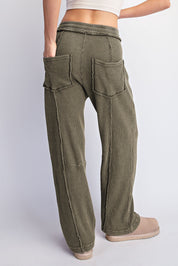 Whitman Washed Waffle Barrel Pants in Olive, photo 2