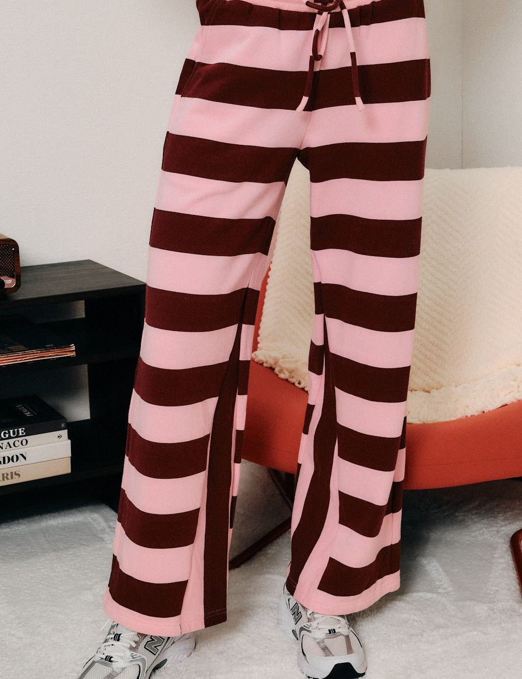 Wide Angle Striped Wide Leg Sweatpants - Westly