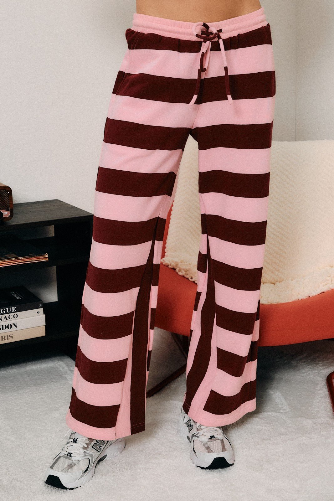 Wide Angle Striped Wide Leg Sweatpants - Westly