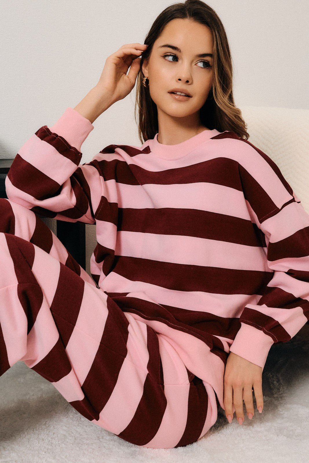 Wide Angle Striped Wide Leg Sweatpants - Westly