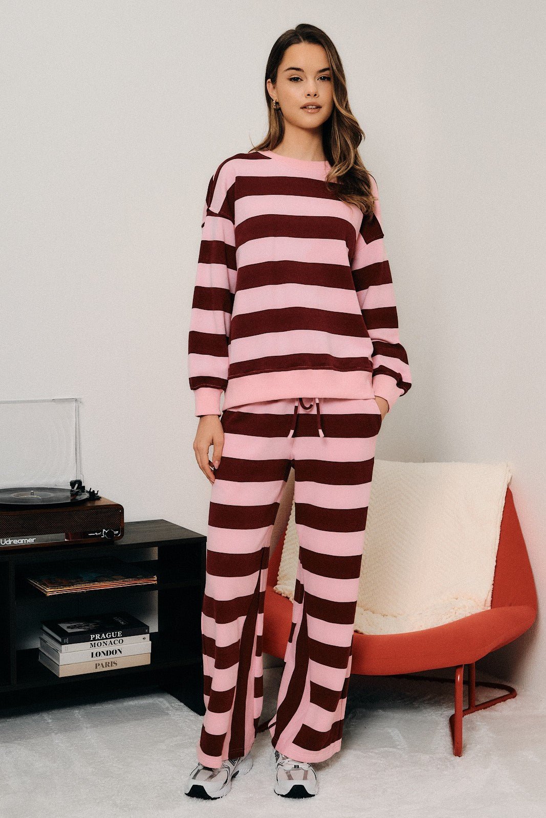 Wide Angle Striped Wide Leg Sweatpants - Westly