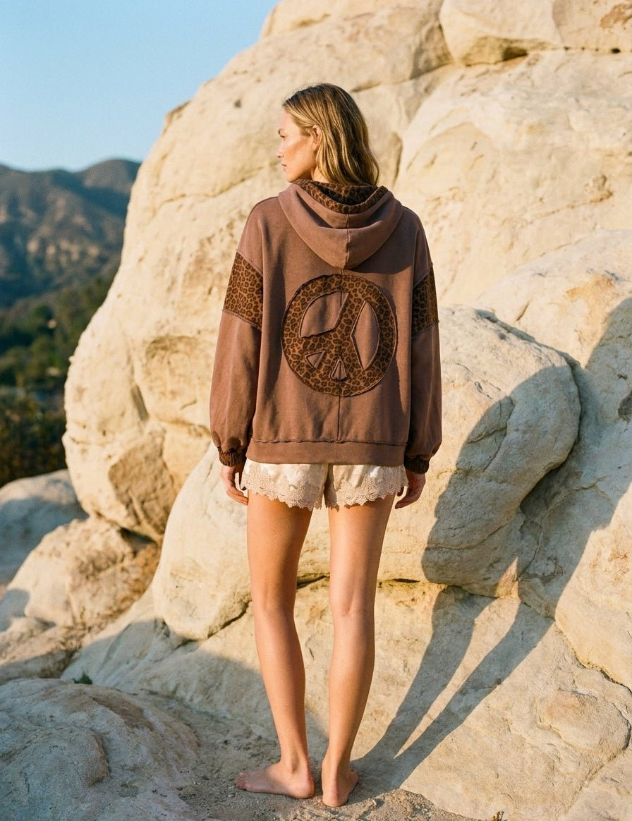 Wild At Heart Leopard Accent Hoodie - Westly