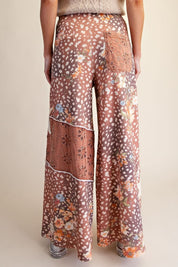 Wild Child Leopard-Floral Washed Terry Knit Pants - Westly