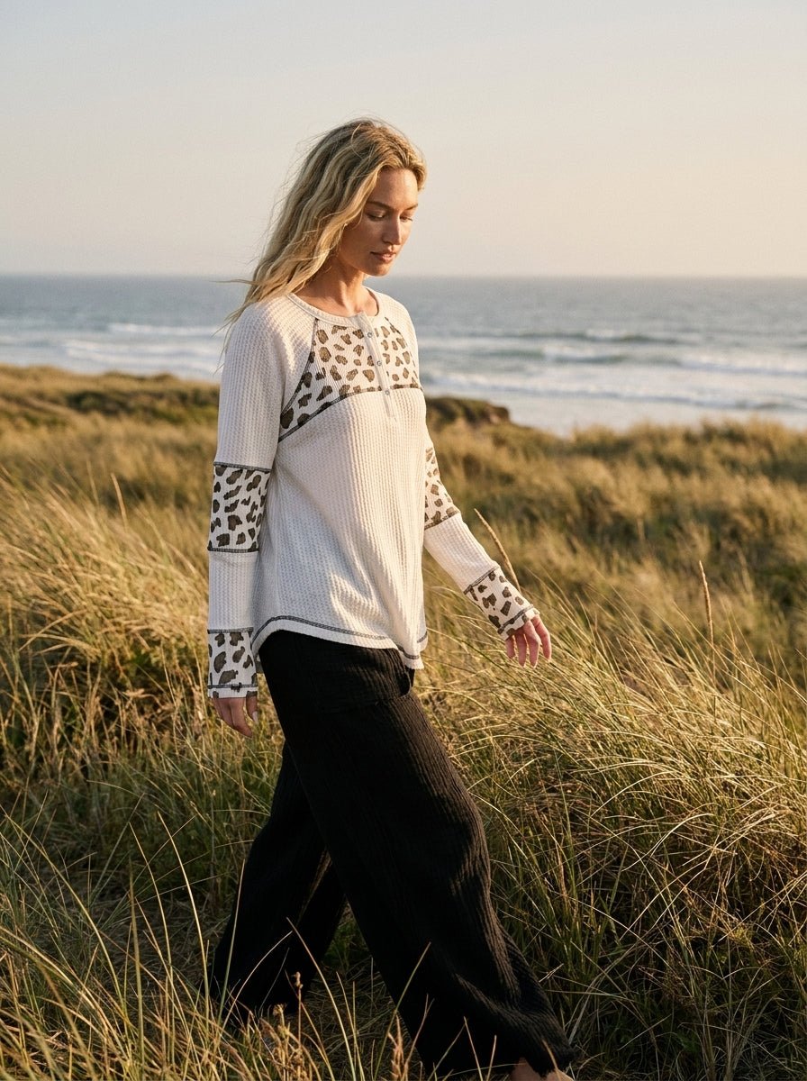 Wild Days Washed Thermal Henley - Westly