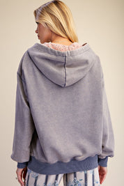 Wild Iris Floral Patch Washed Terry Hoodie - Westly