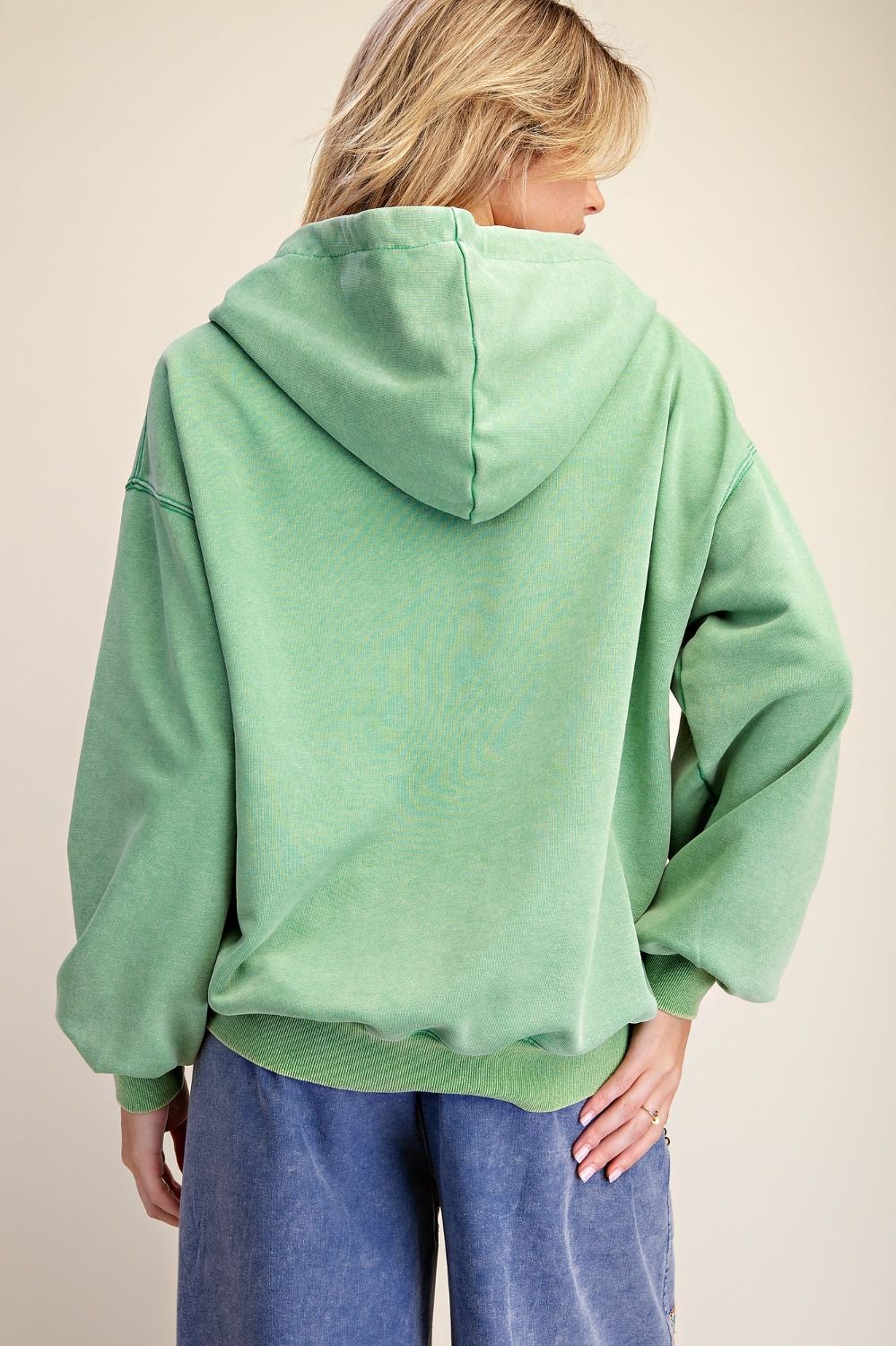 Wild Iris Floral Patch Washed Terry Hoodie - Westly