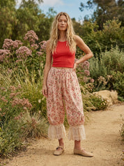 Wild Rose Lace Hem Bloomer Pants - Westly